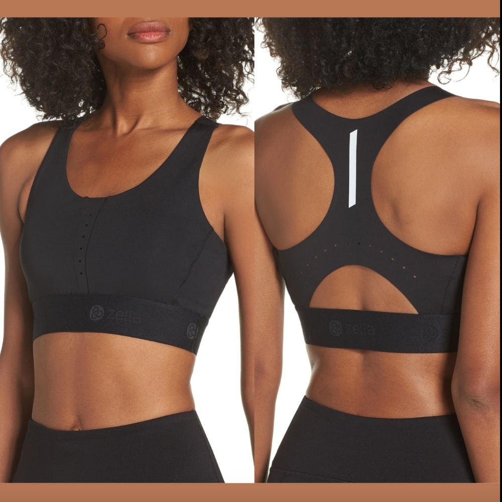EUC Zella Black Go Run Recycled Racerback Sports Bra [ SZ‎ Large ] #3298